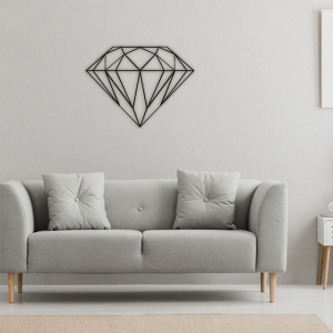 Wanddecoratie Diamand Zwart (RAL9005) S