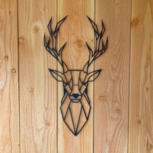 Wanddecoratie Hert 1.0 Zwart (RAL9005) L