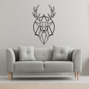 Wanddecoratie Hert 2.0 Zwart (RAL9005) S