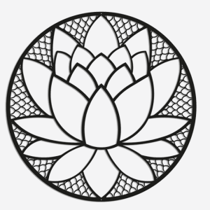 Wanddecoratie Lotus Zwart (RAL9005) L