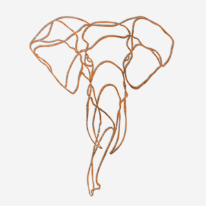 Wanddecoratie Olifant 1.0 Cortenstaal S
