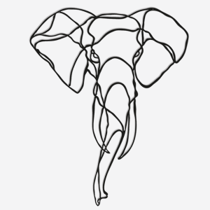Wanddecoratie Olifant 1.0 Zwart (RAL9005) S