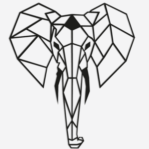 Wanddecoratie Olifant 2.0 Zwart (RAL9005) L