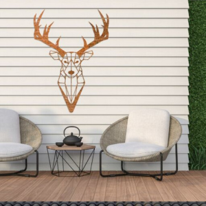 Wanddecoratie Rendier Cortenstaal L