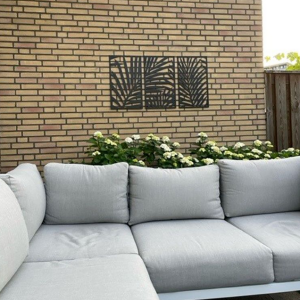 Wanddecoratie Varens 3-luik Zwart (RAL9005) L