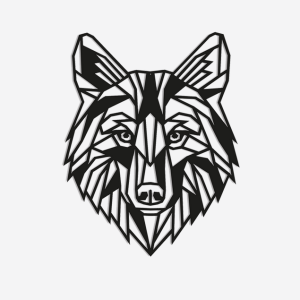 Wanddecoratie Wolf 1.0 Zwart (RAL9005) S