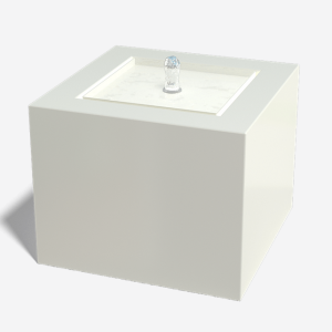 Aluminium watertafel 50x50x40 cm - Wit (RAL9010) (wit)-Exclusief LED-verlichting