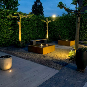 Cortenstaal watertafel 120x120x40 cm -Exclusief LED-verlichting
