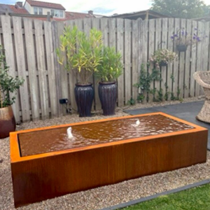 Cortenstaal watertafel 200x80x40 cm -Inclusief LED-verlichting