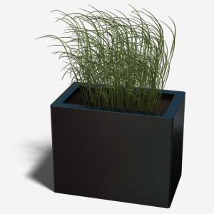 Gepoedercoat staal plantenbak Rechthoek 30x50 H=80 cm - Zwart (RAL9005) MET bodemplaat