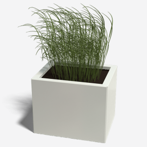 Gepoedercoat staal plantenbak Rechthoek 30x50 H=60 cm - Wit (RAL9010) MET bodemplaat