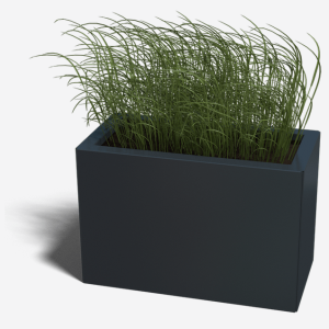 Gepoedercoat staal plantenbak Rechthoek 30x60 H=30 cm - Zwart (RAL9005) MET bodemplaat