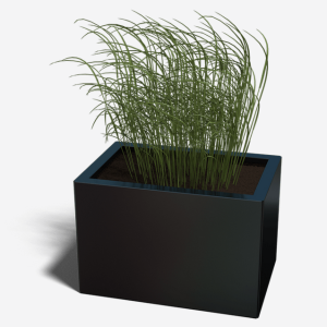 Gepoedercoat staal plantenbak Rechthoek 40x60 H=30 cm - Zwart (RAL9005) MET bodemplaat + (8) voeten