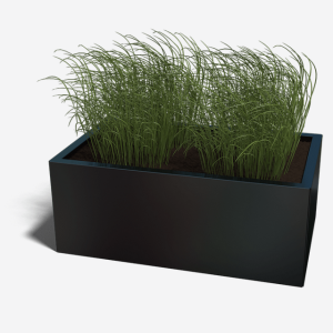 Gepoedercoat staal plantenbak Rechthoek 60x100 H=60 cm - Zwart (RAL9005) MET bodemplaat