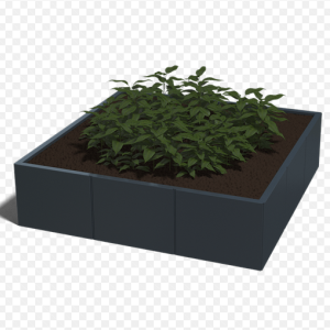 Gepoedercoat staal plantenbak Rechthoek 60x80 H=30 cm - Zwart (RAL9005) MET bodemplaat + (8) voeten