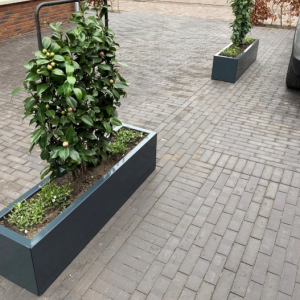 Gepoedercoat staal plantenbak Rechthoek XL 240x30 H=40 cm - Andere RALkleur - ZONDER bodemplaat