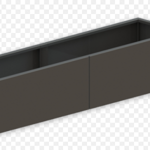Gepoedercoat staal plantenbak Rechthoek XL 240x60 H=30 cm - Antraciet (RAL7016) MET bodemplaat
