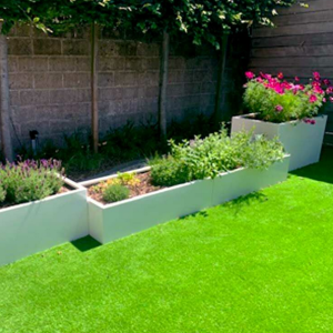 Gepoedercoat staal plantenbak Rechthoek XL 240x60 H=30 cm - Wit (RAL9010) ZONDER bodemplaat