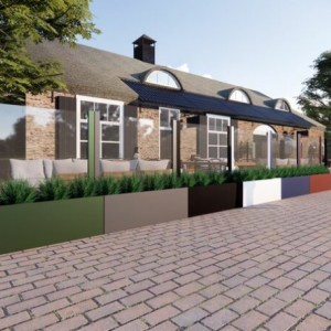 Gepoedercoat staal plantenbak Rechthoek XL 300x120 H=40 cm - Andere RALkleur - ZONDER bodemplaat