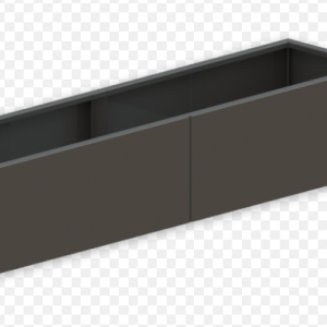 Gepoedercoat staal plantenbak Rechthoek XL 300x30 H=30 cm - Antraciet (RAL7016) MET bodemplaat