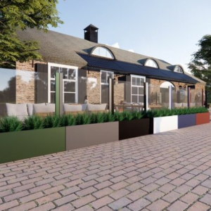Gepoedercoat staal plantenbak Rechthoek XL 320x120 H=80 cm - Andere RALkleur - MET bodemplaat