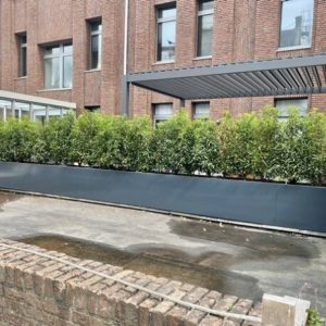 Gepoedercoat staal plantenbak Rechthoek XL 320x80 H=40 cm - Antraciet (RAL7016) MET bodemplaat