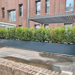Gepoedercoat staal plantenbak Rechthoek XL 360x30 H=40 cm - Antraciet (RAL7016) ZONDER bodemplaat