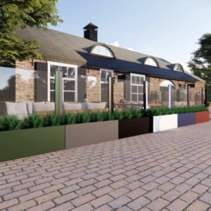 Gepoedercoat staal plantenbak Rechthoek XL 360x60 H=60 cm - Andere RALkleur - ZONDER bodemplaat
