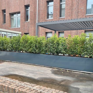 Gepoedercoat staal plantenbak Rechthoek XL 400x30 H=30 cm - Antraciet (RAL7016) ZONDER bodemplaat