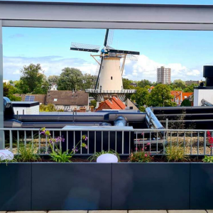 Gepoedercoat staal plantenbak Rechthoek XL 400x60 H=80 cm - Antraciet (RAL7016) ZONDER bodemplaat