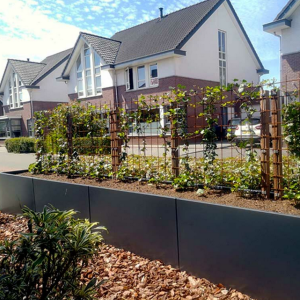 Gepoedercoat staal plantenbak Rechthoek XL 480x60 H=30 cm - Antraciet (RAL7016) ZONDER bodemplaat