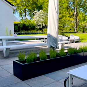 Gepoedercoat staal plantenbak Rechthoek XL 500x40 H=60 cm - Antraciet (RAL7016) ZONDER bodemplaat