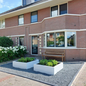 Gepoedercoat staal plantenbak Vierkant 120x120 H=30 cm ZONDER bodemplaat - Wit (RAL9010)