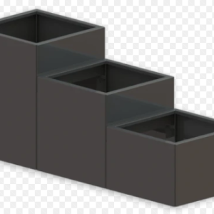 Gepoedercoat staal plantenbak Vierkant Trapmodel 3 stuks 60x60 H=40+60+80 cm - Antraciet (RAL7016) -geen bodemplaat