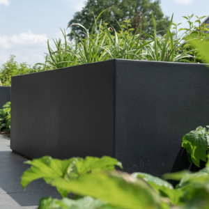Gepoedercoat staal plantenbak Vierkant XL 180x180 cm H=60 cm - Antraciet (RAL7016) ZONDER bodemplaat