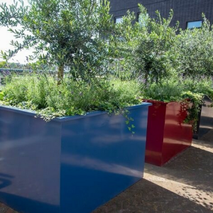 Gepoedercoat staal plantenbak Vierkant XL 200x200 cm H=40 cm - Andere RALkleur - ZONDER bodemplaat