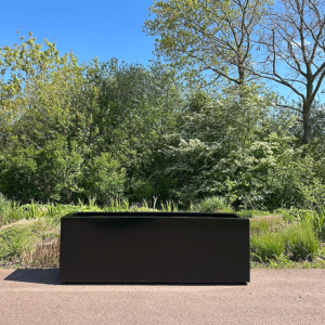Gepoedercoat staal plantenbak Vierkant XL 300x300 cm H=60 cm - Zwart (RAL9005) ZONDER bodemplaat