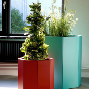 Gepoedercoat staal plantenbak Zeshoek 103.9x119.3 cm H=80 cm - Andere RALkleur - ZONDER bodemplaat