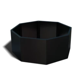 Gepoedercoat staal plantenbak Zeshoek 138.6x159.3 cm H=60 cm - Zwart (RAL9005) ZONDER bodemplaat
