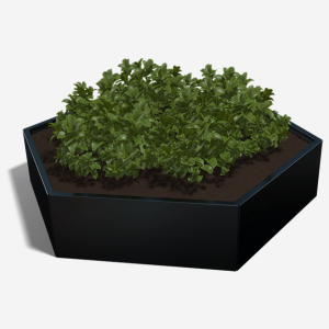 Gepoedercoat staal plantenbak Zeshoek 173.2x199.3 cm H=30 cm - Zwart (RAL9005) ZONDER bodemplaat