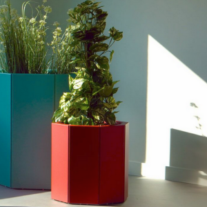 Gepoedercoat staal plantenbak Zeshoek 207.8x239.3 cm H=40 cm - Andere RALkleur - ZONDER bodemplaat