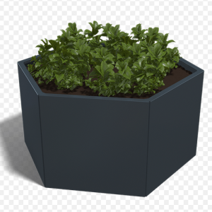 Gepoedercoat staal plantenbak Zeshoek 207.8x239.3 cm H=40 cm - Antraciet (RAL7016) ZONDER bodemplaat
