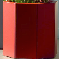 Gepoedercoat staal plantenbak Zeshoek 34.6x39.3 cm H=100 cm - Andere RALkleur - MET bodemplaat + 6 wielen