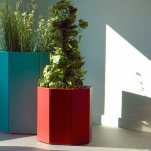 Gepoedercoat staal plantenbak Zeshoek 52x59.3 cm H=80 cm - Andere RALkleur - ZONDER bodemplaat
