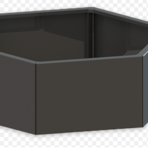 Gepoedercoat staal plantenbak Zeshoek 52x59.3 cm H=80 cm - Antraciet (RAL7016) MET bodemplaat + (12) voeten