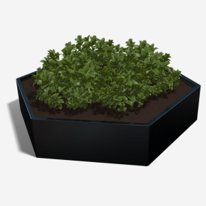 Gepoedercoat staal plantenbak Zeshoek 69.3x79.3 cm H=30 cm - Zwart (RAL9005) ZONDER bodemplaat
