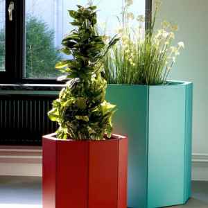 Gepoedercoat staal plantenbak Zeshoek 86.6x99.3 cm H=40 cm - Andere RALkleur - ZONDER bodemplaat