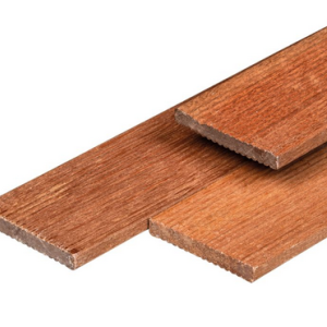 Hardhout tuinplank kunstmatig gedroogd 1.2x9.0x180cm geschaafd. reliëf
