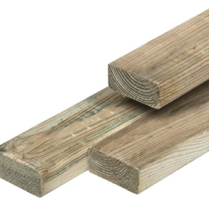 ACTIE Grenen ligger groen geimpregneerd. geschaafd 4rh 4.4x9.5x400 cm