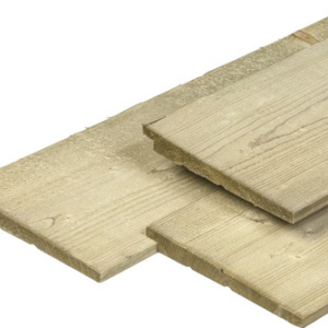 NE vuren rabatdelen groen geimpregneerd 1.1/2.2x19.5x420cm Zweeds rabat
